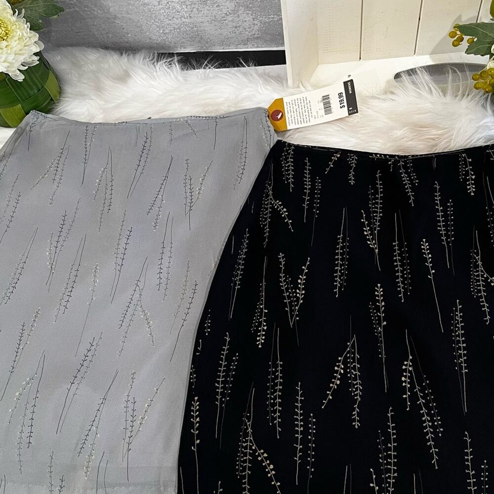 NEW Merona 90s Silk A-line Flutter Floral Classic Multicolor Skirt Bundle 8 NWT